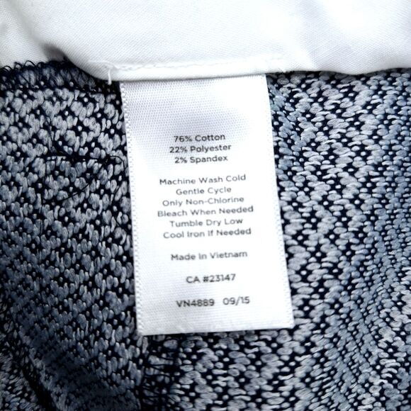 Talbots Navy Blue Newport Diamond Polka Dots Mid-Rise Preppy Dress Pants Sz 8 - Picture 9 of 15